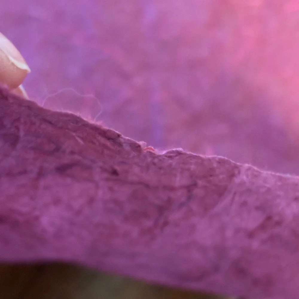 Handmade Mulberry‎ Paper Sheet Magenta Pink Textured Fiber Craft Paper 23x17